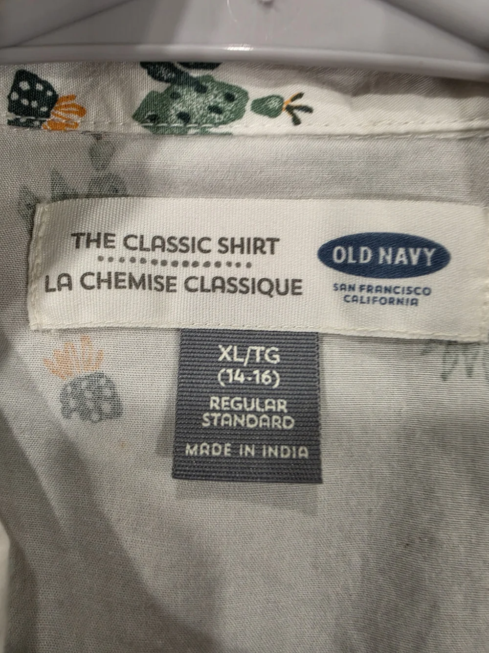 Old Navy White Short-Sleeve Button-Down with Green Cactus Print